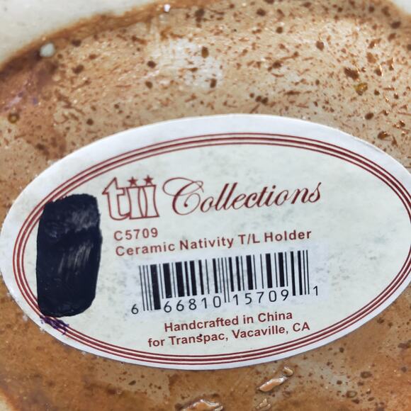 TII Collections Nativity Ceramic Tea Light Candle Holder Mother Mary, Baby Jesus - Picture 7 of 9